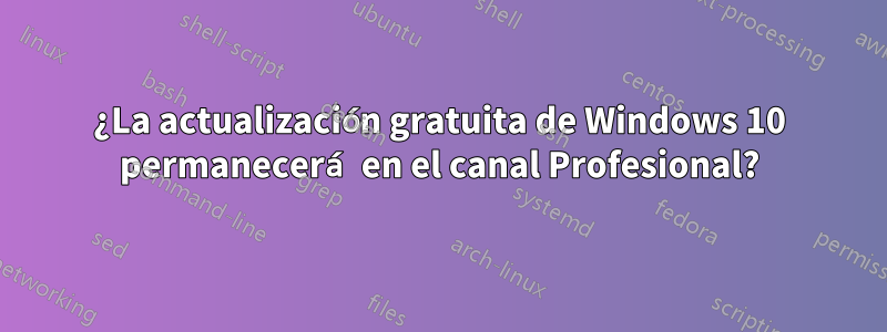 ¿La actualización gratuita de Windows 10 permanecerá en el canal Profesional?