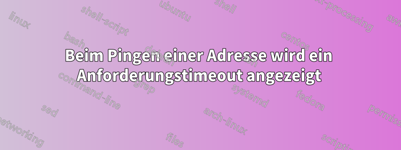 Beim Pingen einer Adresse wird ein Anforderungstimeout angezeigt