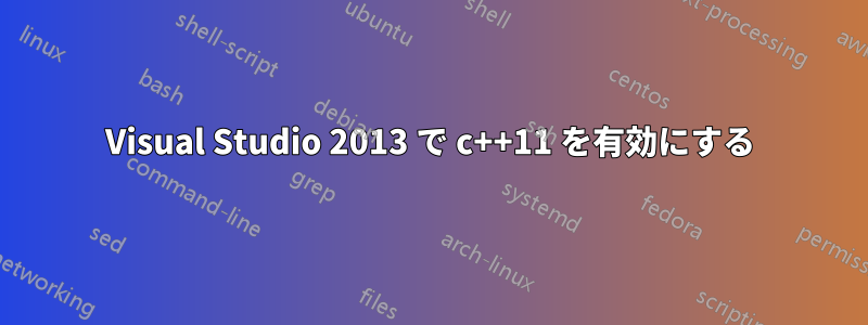 Visual Studio 2013 で c++11 を有効にする