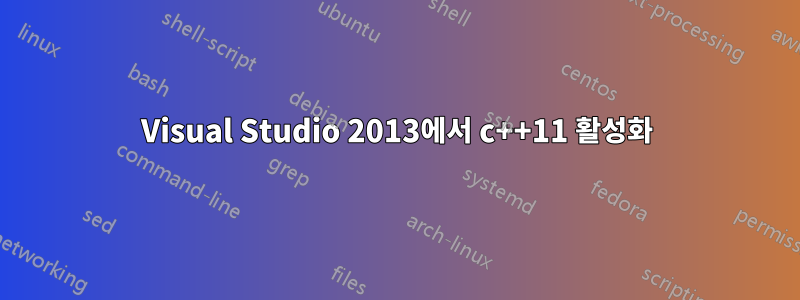 Visual Studio 2013에서 c++11 활성화