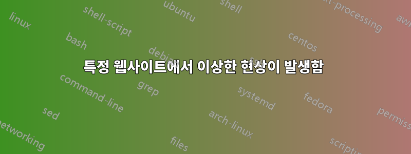 특정 웹사이트에서 이상한 현상이 발생함