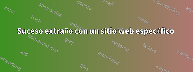 Suceso extraño con un sitio web específico