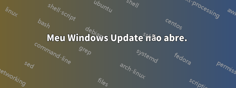 Meu Windows Update não abre.