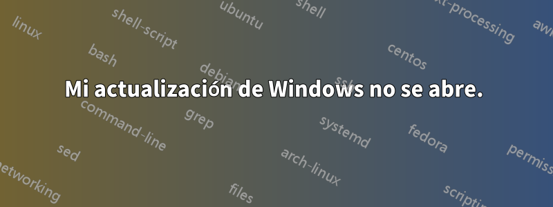 Mi actualización de Windows no se abre.