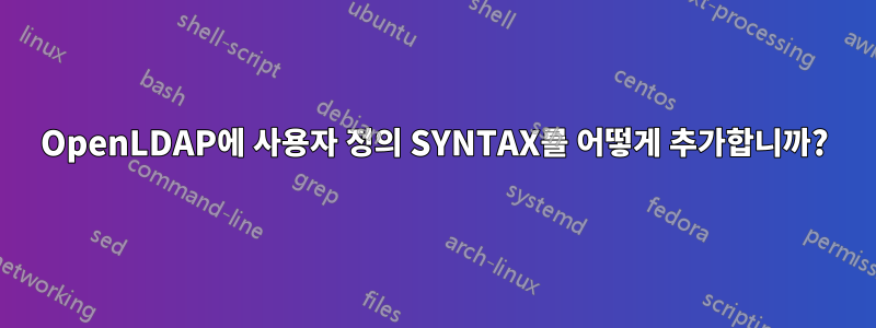 OpenLDAP에 사용자 정의 SYNTAX를 어떻게 추가합니까?