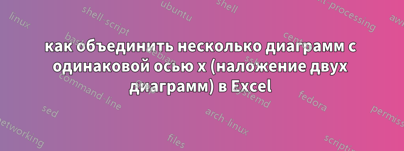 как объединить несколько диаграмм с одинаковой осью x (наложение двух диаграмм) в Excel