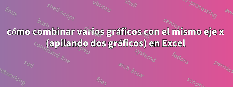 cómo combinar varios gráficos con el mismo eje x (apilando dos gráficos) en Excel