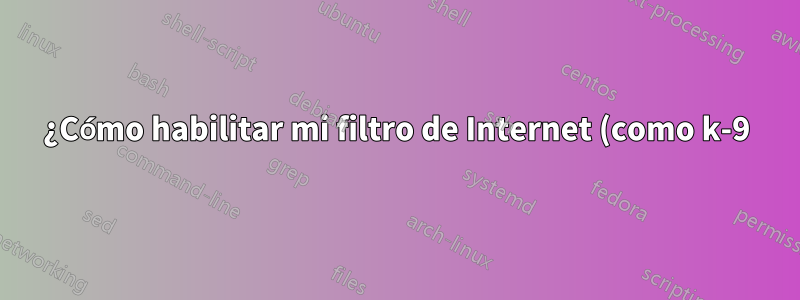 ¿Cómo habilitar mi filtro de Internet (como k-9) para filtrar las páginas web a las que se accede a través del navegador web Visual Studio 2012?