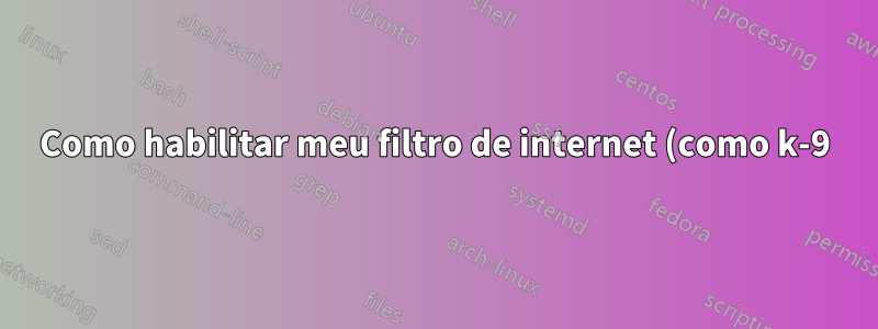 Como habilitar meu filtro de internet (como k-9) para filtrar páginas da web acessadas através do navegador Visual Studio 2012?