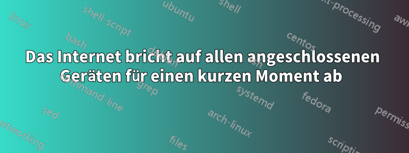 Das Internet bricht auf allen angeschlossenen Geräten für einen kurzen Moment ab 