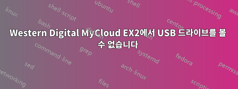 Western Digital MyCloud EX2에서 USB 드라이브를 볼 수 없습니다