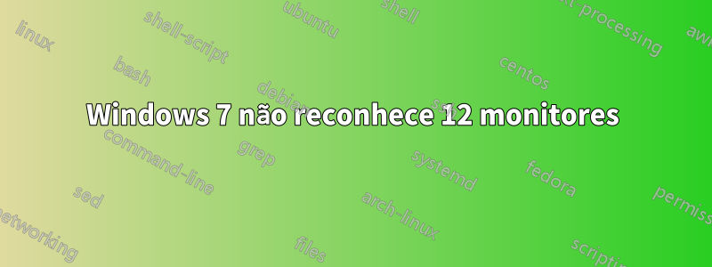 Windows 7 não reconhece 12 monitores