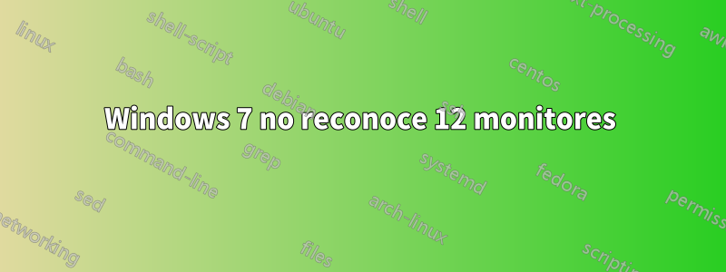 Windows 7 no reconoce 12 monitores