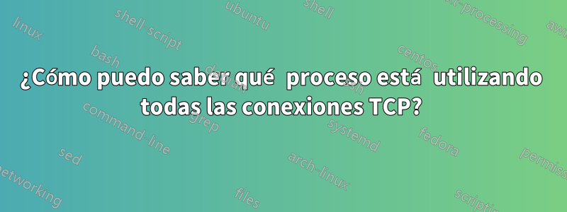 ¿Cómo puedo saber qué proceso está utilizando todas las conexiones TCP?