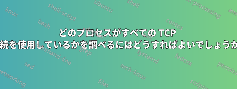 どのプロセスがすべての TCP 接続を使用しているかを調べるにはどうすればよいでしょうか?