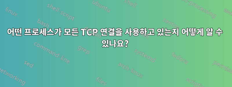 어떤 프로세스가 모든 TCP 연결을 사용하고 있는지 어떻게 알 수 있나요?