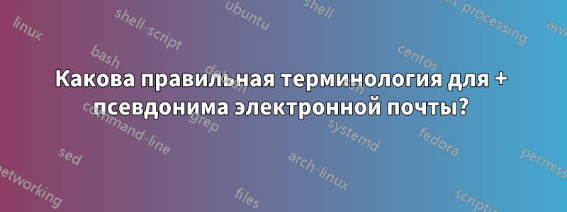 Какова правильная терминология для + псевдонима электронной почты?