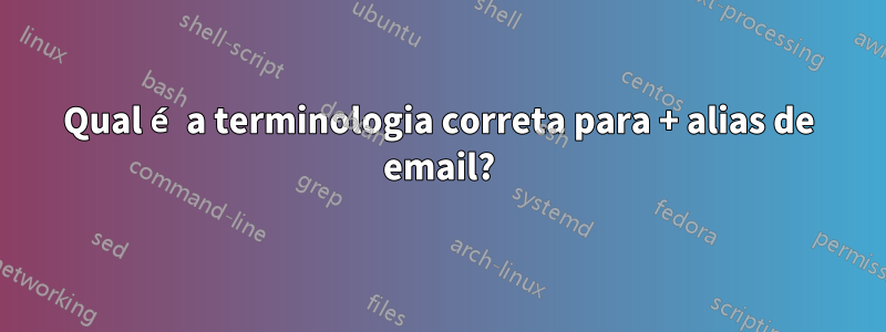 Qual é a terminologia correta para + alias de email?