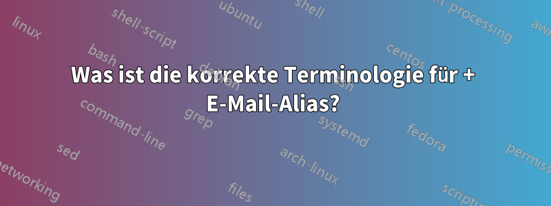 Was ist die korrekte Terminologie für + E-Mail-Alias?