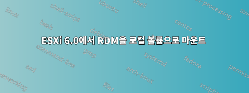 ESXi 6.0에서 RDM을 로컬 볼륨으로 마운트