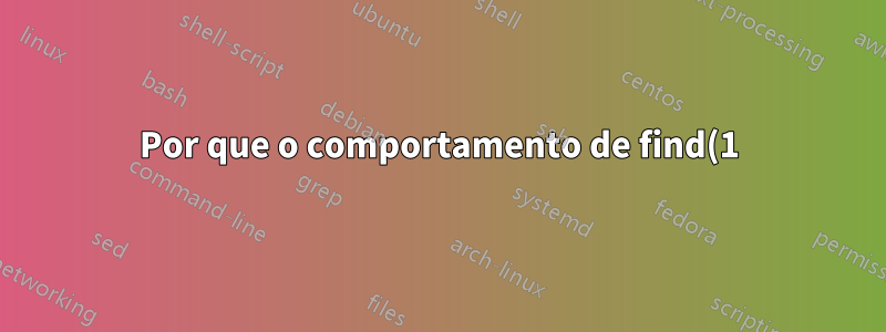 Por que o comportamento de find(1) difere ao adicionar explicitamente -print?
