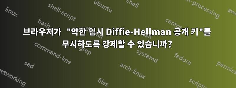 브라우저가 "약한 임시 Diffie-Hellman 공개 키"를 무시하도록 강제할 수 있습니까?