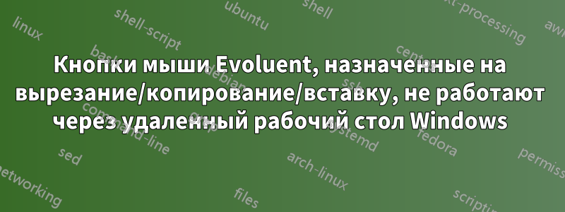 Кнопки мыши Evoluent, назначенные на вырезание/копирование/вставку, не работают через удаленный рабочий стол Windows