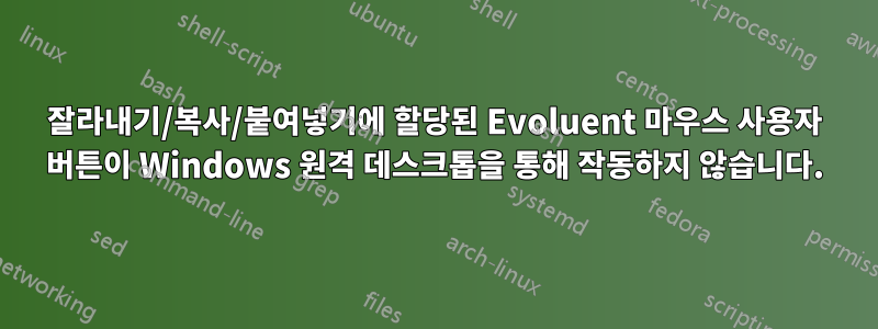 잘라내기/복사/붙여넣기에 할당된 Evoluent 마우스 사용자 버튼이 Windows 원격 데스크톱을 통해 작동하지 않습니다.