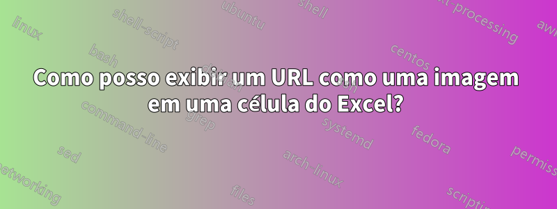 Como posso exibir um URL como uma imagem em uma célula do Excel?