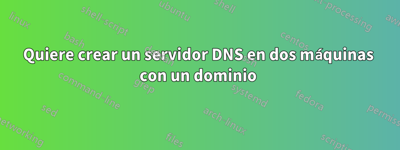 Quiere crear un servidor DNS en dos máquinas con un dominio