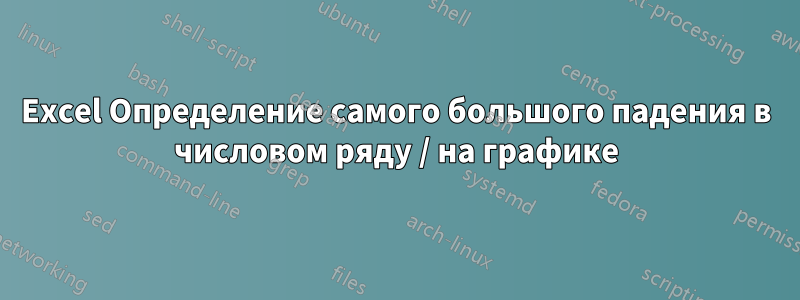 Excel Определение самого большого падения в числовом ряду / на графике