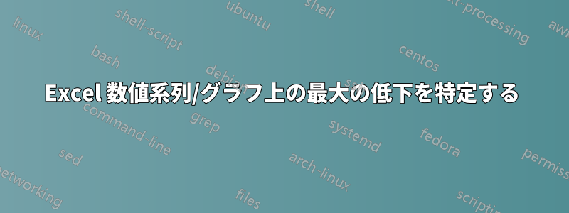 Excel 数値系列/グラフ上の最大の低下を特定する