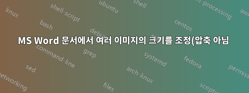 MS Word 문서에서 여러 이미지의 크기를 조정(압축 아님)하려면 어떻게 해야 합니까?