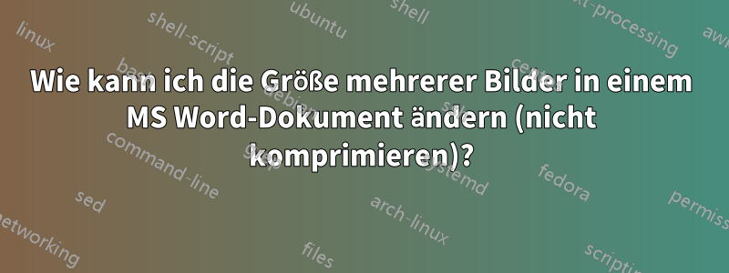 Wie kann ich die Größe mehrerer Bilder in einem MS Word-Dokument ändern (nicht komprimieren)?