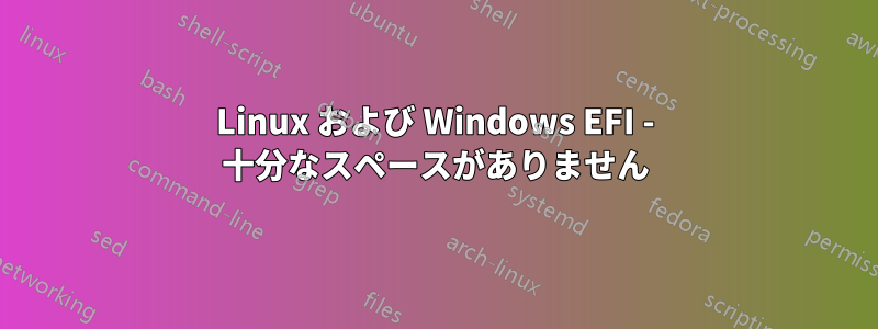 Linux および Windows EFI - 十分なスペースがありません