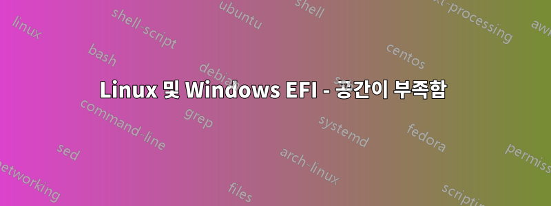 Linux 및 Windows EFI - 공간이 부족함