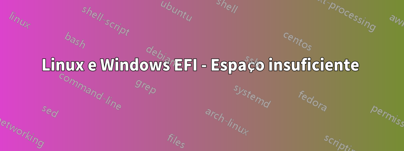 Linux e Windows EFI - Espaço insuficiente