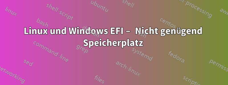 Linux und Windows EFI – Nicht genügend Speicherplatz