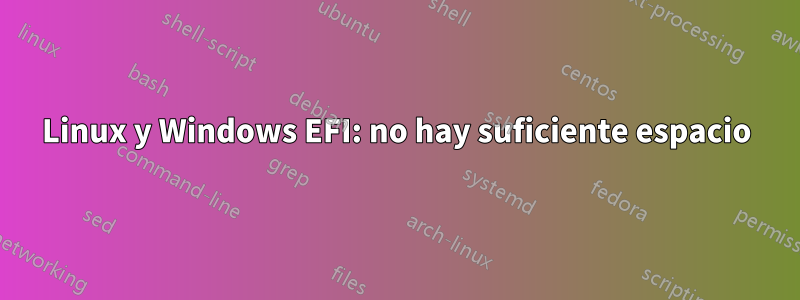 Linux y Windows EFI: no hay suficiente espacio