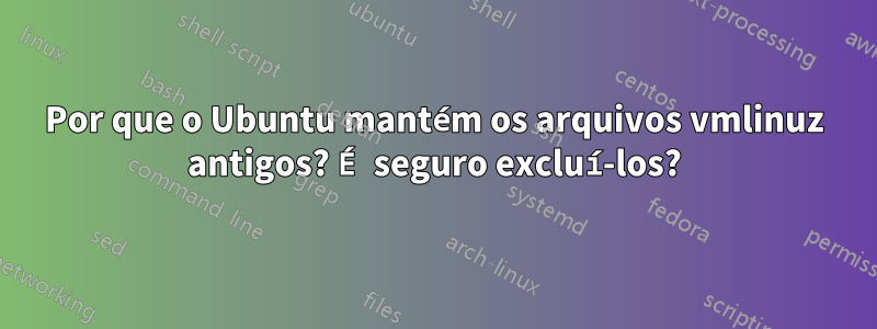 Por que o Ubuntu mantém os arquivos vmlinuz antigos? É seguro excluí-los?