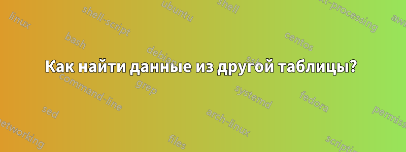 Как найти данные из другой таблицы?