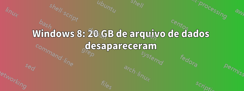 Windows 8: 20 GB de arquivo de dados desapareceram