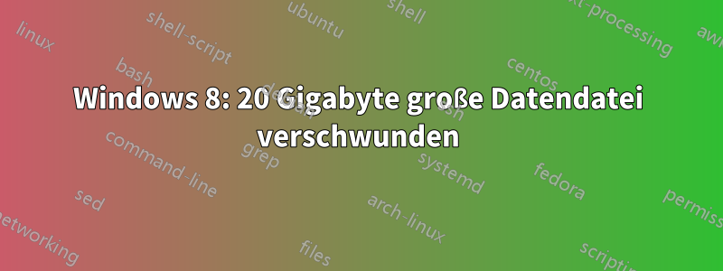 Windows 8: 20 Gigabyte große Datendatei verschwunden