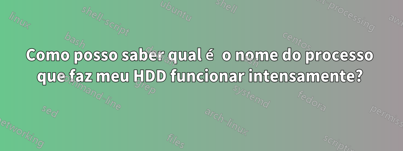 Como posso saber qual é o nome do processo que faz meu HDD funcionar intensamente?