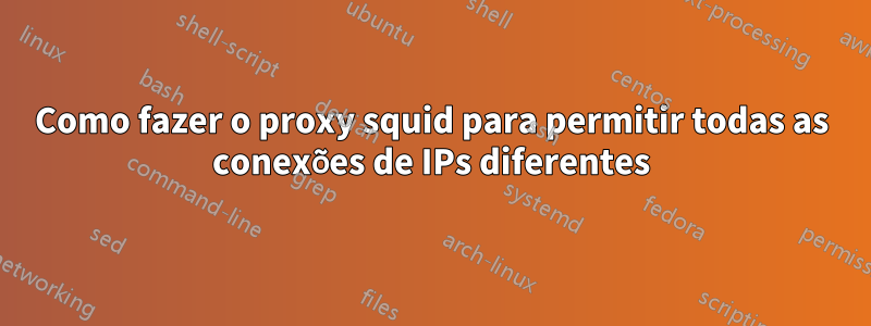 Como fazer o proxy squid para permitir todas as conexões de IPs diferentes