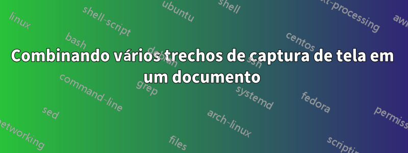 Combinando vários trechos de captura de tela em um documento