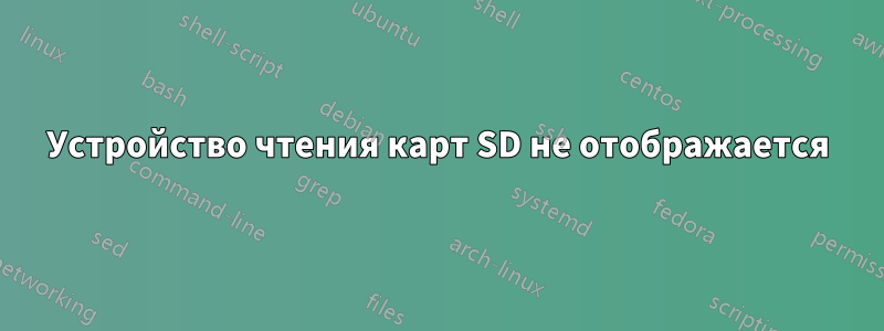 Устройство чтения карт SD не отображается