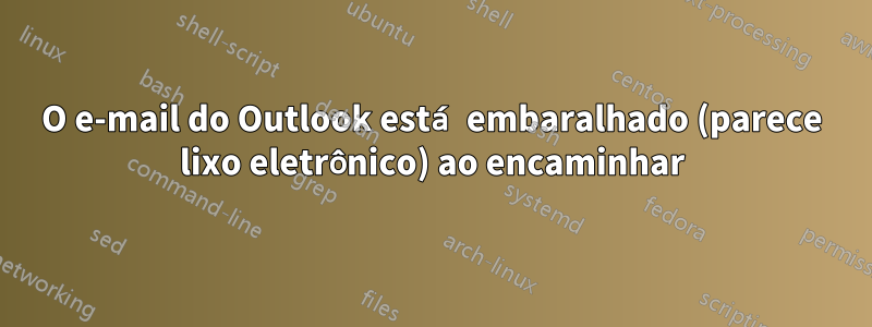 O e-mail do Outlook está embaralhado (parece lixo eletrônico) ao encaminhar