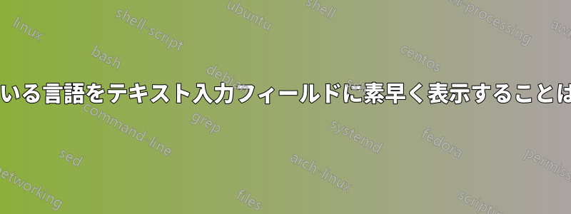 現在入力している言語をテキスト入力フィールドに素早く表示することはできますか?