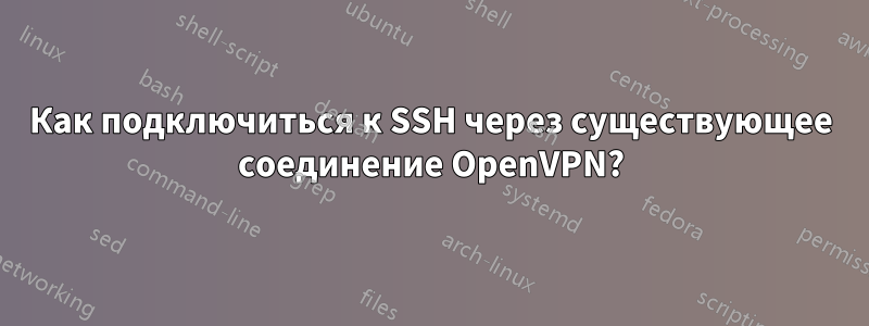 Как подключиться к SSH через существующее соединение OpenVPN?